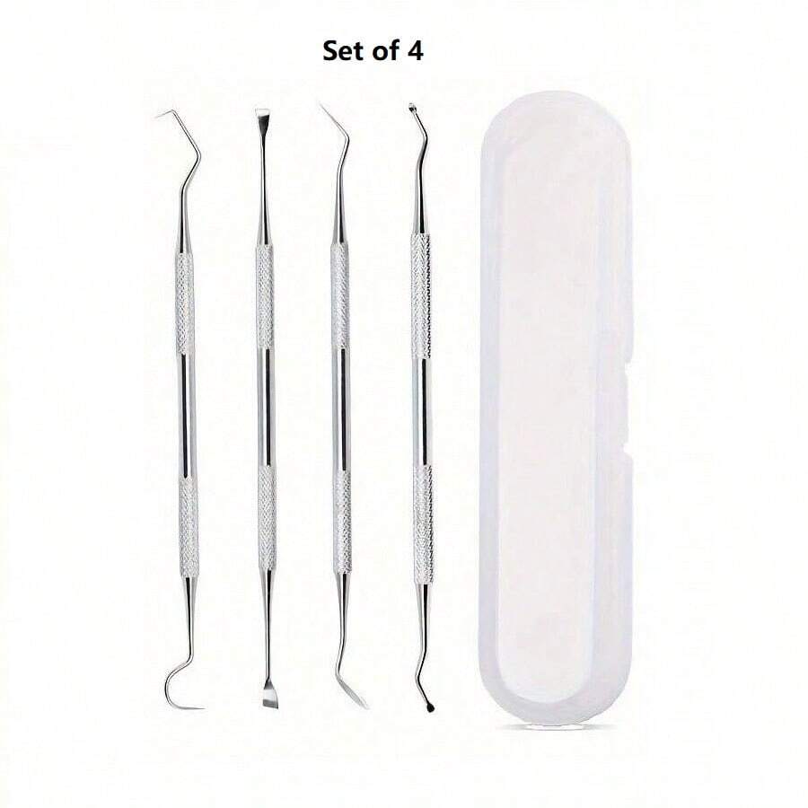 Conjunto de 4/6 ferramentas odontológicas, inclui removedor de tártaro, removedor de manchas, com espelho