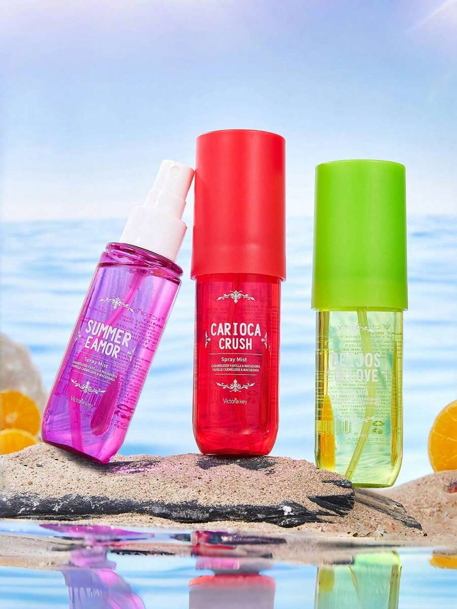 Spray de fragancia de verano brasileño de 90ml, un ambientador de larga duración, gran capacidad y alta relación calidad-precio. Tres fragancias de nicho para elegir. Aromaterapia, adecuado para cualquier escenario para eliminar olores y mejorar el aroma. Portátil, un éxito de internacional, una fragancia de mujer, perfecta para regalar