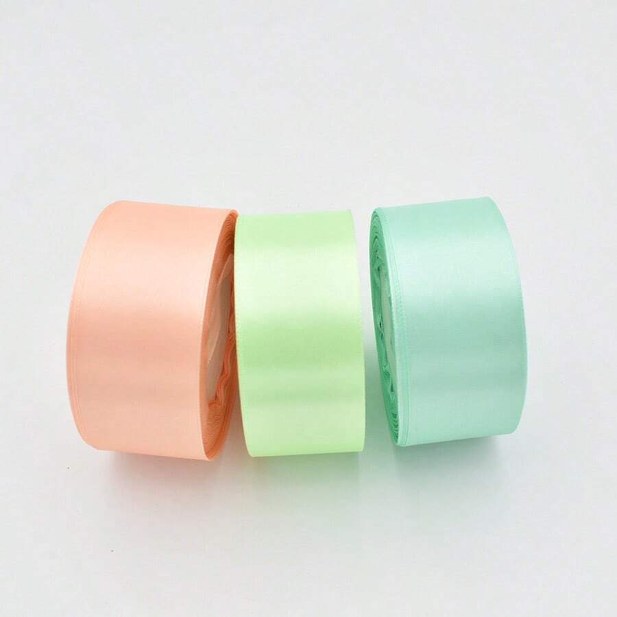 5 Rollen/4cm handgefertigtes Satinband aus Rosen, Hochzeitsstuhl Dekoration, Geschenkbox Verpackung, Blumenband, Schärpe, Hochzeit Veranstaltungsort Dekorationen, Geburtstags Party, Regenbogen Farbe, Junggesellinnenabschied, Schleifen Herstellung, Abschlussfeier