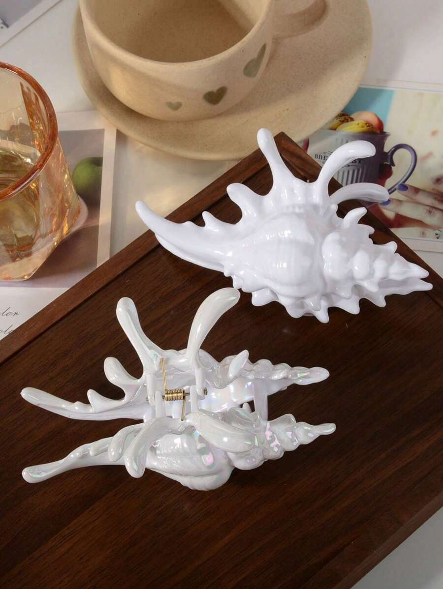 1 buc. Clemă de păr elegantă și la modă cu gheare de scoică, potrivită pentru femei, pentru călătorii, plajă și accesorii de păr decorative