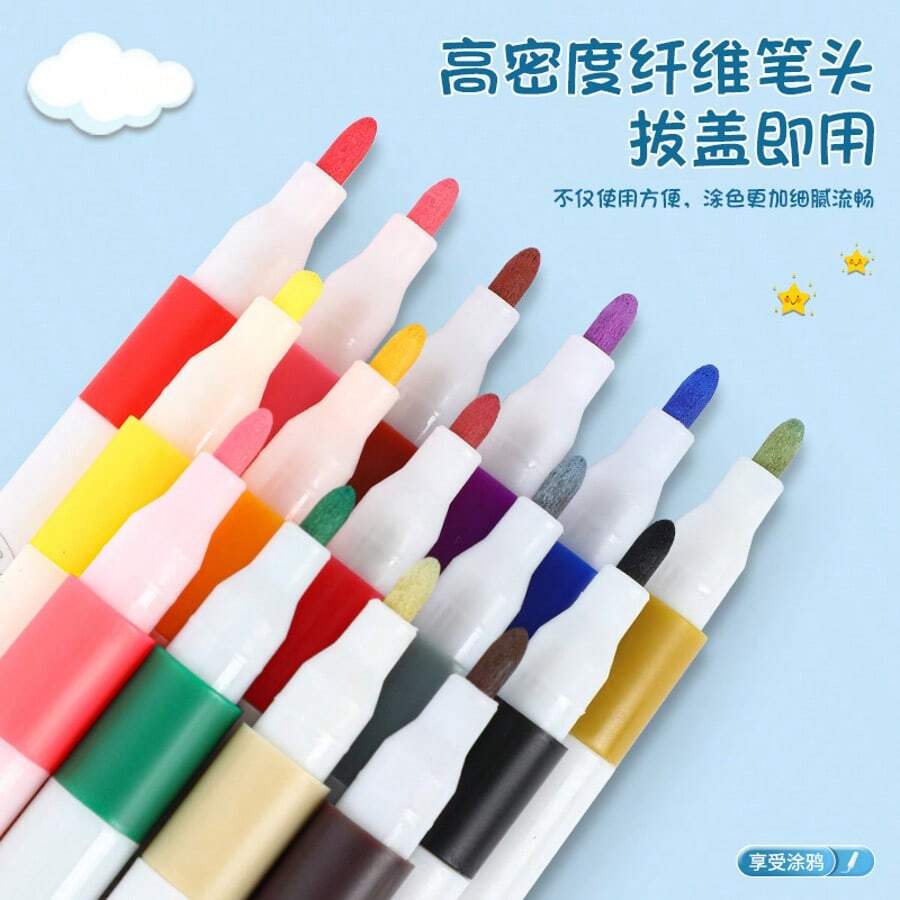12-60 Farben Acrylstifte, Schulbedarf, minimalistisches Design geeignet für Malerei und DIY-Kunst, wasserfest, waschbar für Stoff, Glas, Keramik, Kunststoff und mehr
