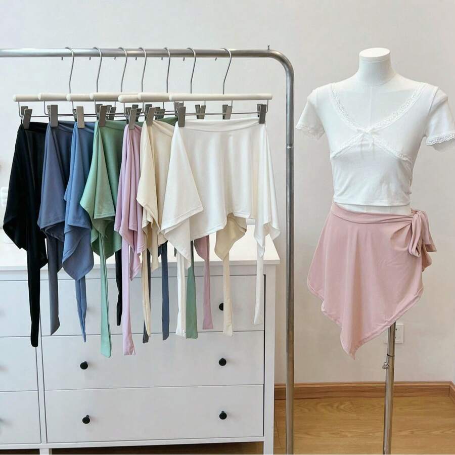Multifunctional UV Protection Sunshade One-Piece Chiffon Tie Shawl, Fashionable Yoga Sports Anti-Flashing Skirt Butt Curtain