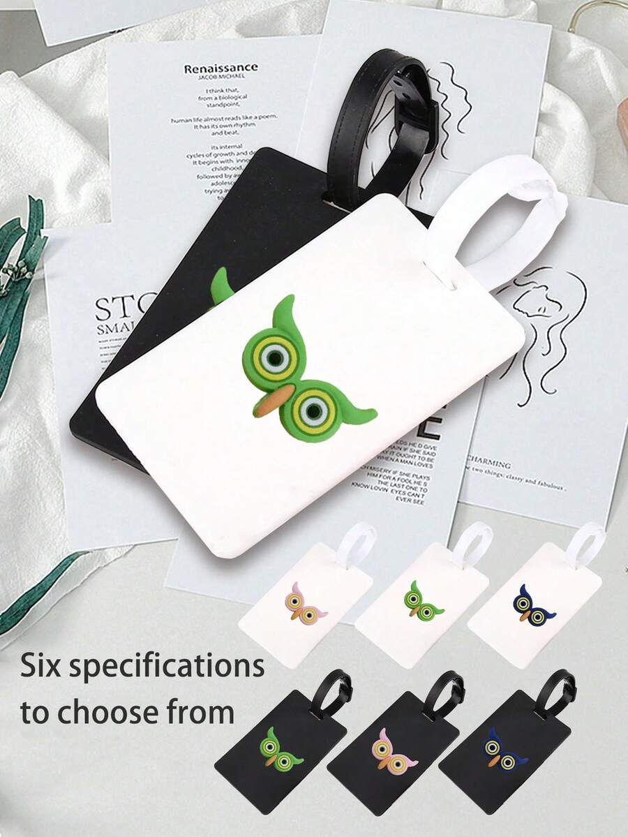 1 pezzo Etichetta bagaglio con motivo gufo cartoni animati, etichetta bagaglio in PVC, etichetta bagaglio per crociera, etichetta bagaglio personalizzata, etichetta bagaglio carina, etichetta bagaglio, etichetta identificativa bagaglio, scheda indirizzo carta d'imbarco, etichetta portatile, etichetta appendibile per borsa, etichetta appendibile portatile per bagaglio, etichetta bagaglio scrivibile, etichetta indirizzo, etichetta portatile carta d'imbarco, articoli essenziali per il bagaglio