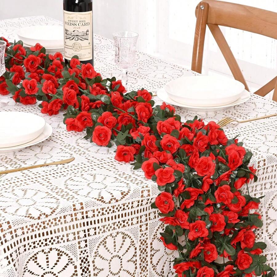 1 PIEZA/3 PIEZAS/70 PIEZAS Flores artificiales Rosas Plantas Plantas falsas Decoración de vid para el hogar Decoración de mesa de comedor Decoración de florero, Materiales de decoración para dormitorio, Decoración de sitio de boda, Materiales de arreglo floral de jardín al aire libre, Decoración de otoño, Decoración de Año Nuevo
