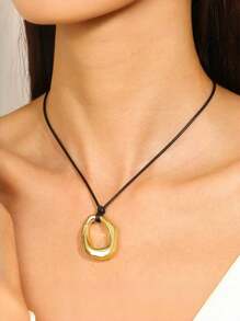 Gold Hollow Ring Necklace