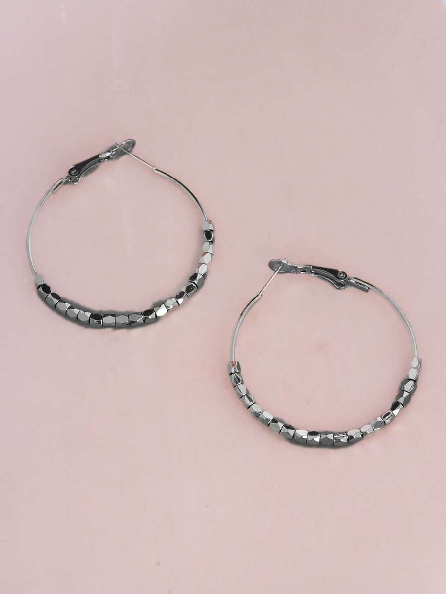 1 paio di orecchini semplici ed eleganti in argento, accessorio alla moda e versatile