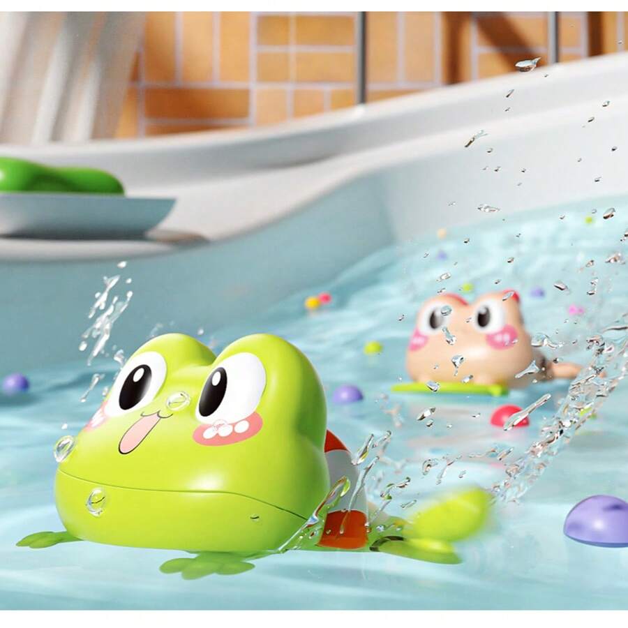 2 paquets de jouets de bain grenouilles de natation mignonnes pour enfants de 3 ans et plus, jouets de bain à remonter pour bébé, jouets flottants d'animaux pour enfants de 3 ans et plus, garçons et filles, jouets d'eau pour le bain