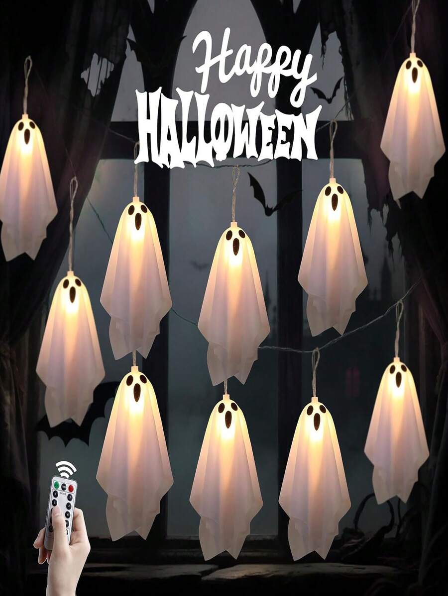 3 Meter Halloween Geist Eiszapfen Dekorations Lichterkette, geeignet für Spukhaus, Veranda, Garten und Party Dekoration, 8 Beleuchtungsmodi - batteriebetrieben (Batterien nicht enthalten) Halloween Dekolicht Heim Dekoration Party Dekoration Halloween Dekoration Raum Dekoration Halloween Garten Dekoration als Geschenk Fairy