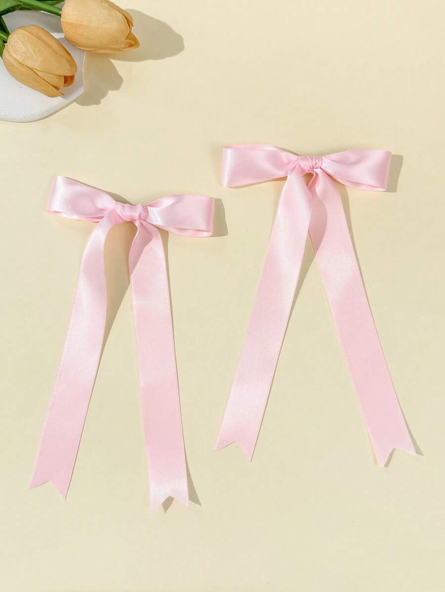 2 Peças Clipes de Cabelo com Laço de Andorinha Minimalista em Cetim Sólido para Mulheres, Adequado para Uso Diário, Clipes de Garra, Grampos de Cabelo, Presilhas de Cabelo, Barras de Cabelo