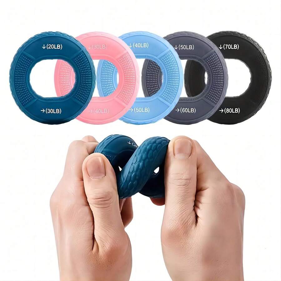 1 pièce Anneau de force en silicone, entraîneur de préhension élastique pour l'exercice de la main des étudiants, la relaxation et l'entraînement de la force, cercle de fitness
