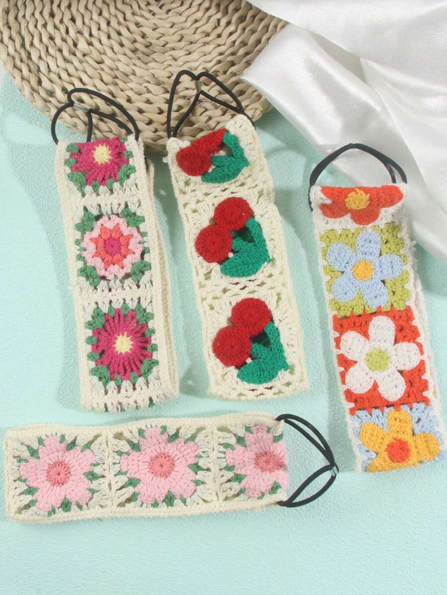 1 Peça Faixa de Cabelo Elegante Tricotada com Floral, Tiara de Moda, Lenço de Cabeça Versátil, Adequado para Dia das Mães, Mês do Orgulho, Volta às Aulas, Ação de Graças, Natal, Ano Novo, Dia dos Namorados, Acessórios de Cabelo de Carnaval, Faixa de Cabelo da Moda