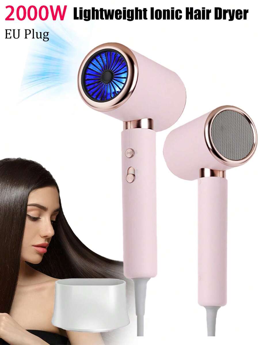 Lightweight Ionic Hair Dryer With Diffuser, 2000 Watts Fast Drying Blow Dryer With Diffuser And Concentrator, Compact Lightweight Low Noise Hair Dryer For Women And Men