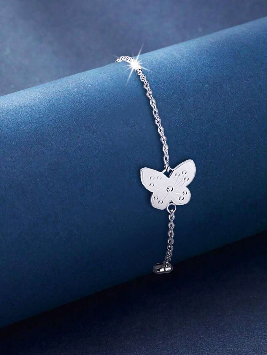 1 Peça Pulseira de Borboleta de Prata Esterlina S925, Presente Elegante e de Acessórios, Uso Diário Leve e Luxuoso, Decoração Versátil de Zircônia