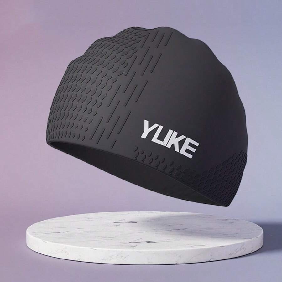 1 Pieza Gorro de natación de silicona grande adecuado para cabello largo - Diseñado para peinados largos, trenzados, rizados - Para mujeres y hombres, esenciales de playa, accesorios de playa, flotador de piscina