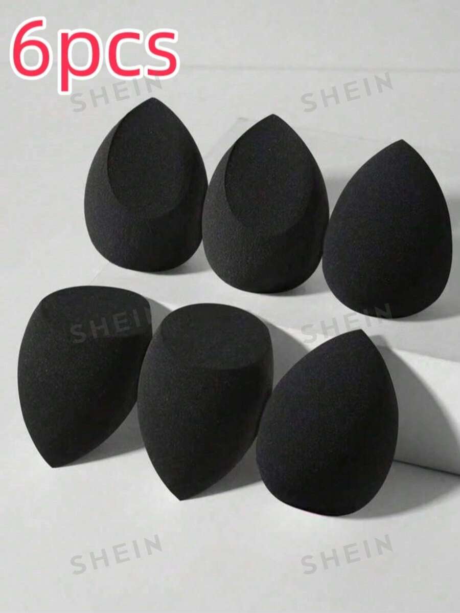 6 bureți de machiaj, formă aleatorie, potrivit pentru toate tipurile de ten, burete de machiaj multifuncțional fără latex pentru lichide, creme și pudre, fără dungi, aplicări fine de machiaj, simplu și frumos, ușor de transportat.