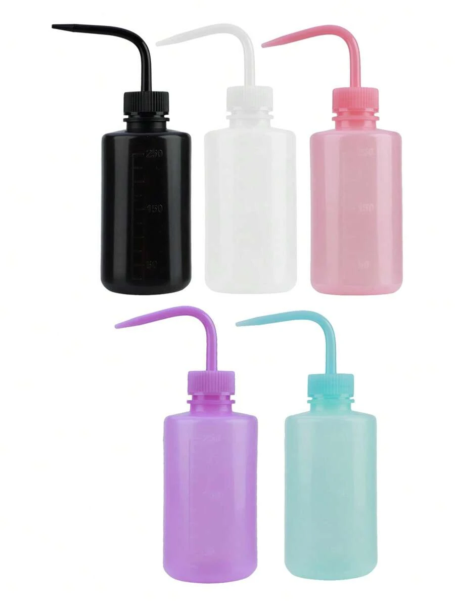1-2 pièces Bouteilles en plastique de 250 ml - Bouteille de rinçage sûre, outils d'arrosage. Bouteille d'arrosage pour plantes et fleurs succulentes avec bec verseur en plastique incurvé. Bouteille d'arrosage à bec verseur pointu pour plantes en pot. Bouteilles de nettoyage pour tatouage