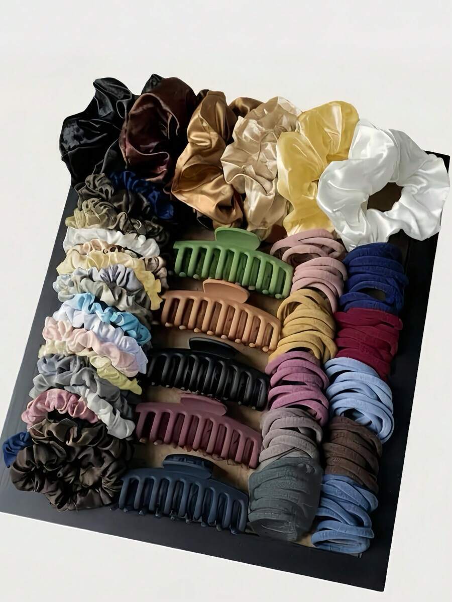 119 buc/set elastice și agrafe de păr colorate, include elastice și agrafe de păr multicolore - potrivite pentru fete și femei, potrivite pentru zi cu zi, școală, naveta, întâlniri, întâlniri casual și alte ocazii, esențiale pentru pasionații de modă stilați