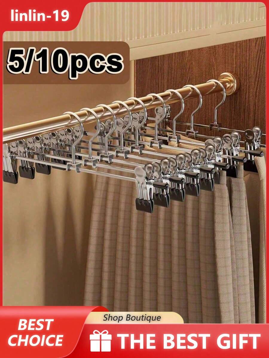 1/5/10 piezas Percha para pantalones a prueba de viento, percha para colgar ropa con 2 pinzas, percha con pinzas para secar ropa interior, ropa que gotea, toallas, ropa de bebé, sombreros, bufandas, calcetines, sujetadores, pantalones, pañales de tela, guantes