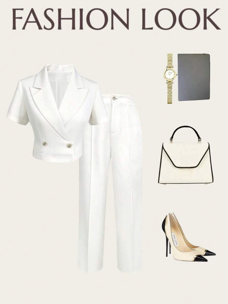 2pcs Women Suit Set - Blazer And Trousers