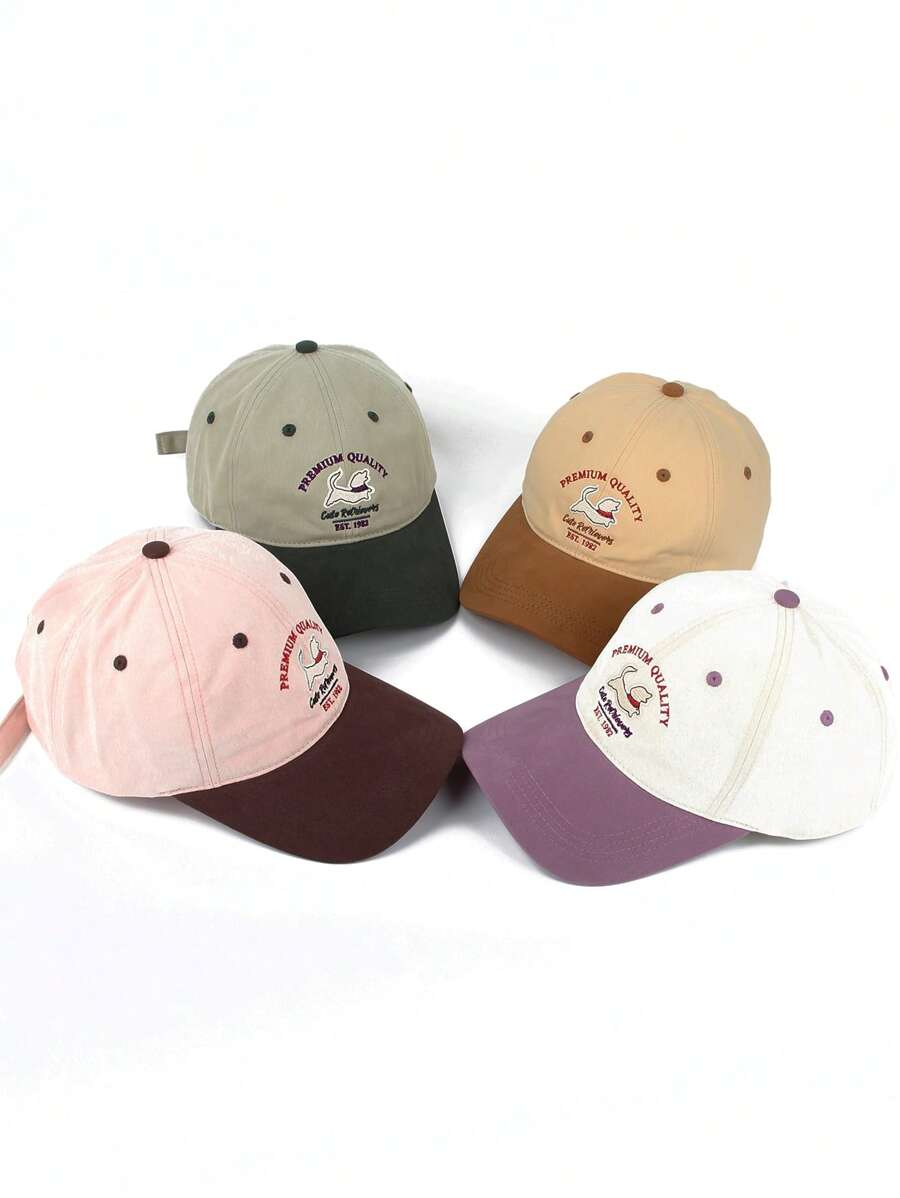 Șapcă de baseball reglabilă pentru femei/bărbați, 1 buc., cu broderie cu câinele 1982, design colorblock, pălărie unisex casual la modă, snapback, ușoară și respirabilă, pentru sporturi în aer liber, pescuit, naveta, potrivită pentru uz zilnic