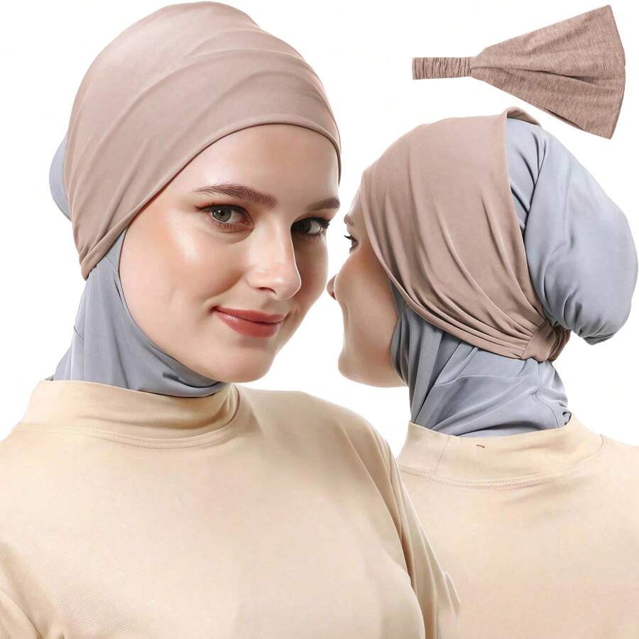 1pc Middle Eastern/Arabic Dubai/Turkish Classic Simple Solid Color Soft Breathable Elastic Wide-Banded Absorbent Anti-Slip Multifunctional Headband For Sports, Yoga, Makeup And Daily Wear