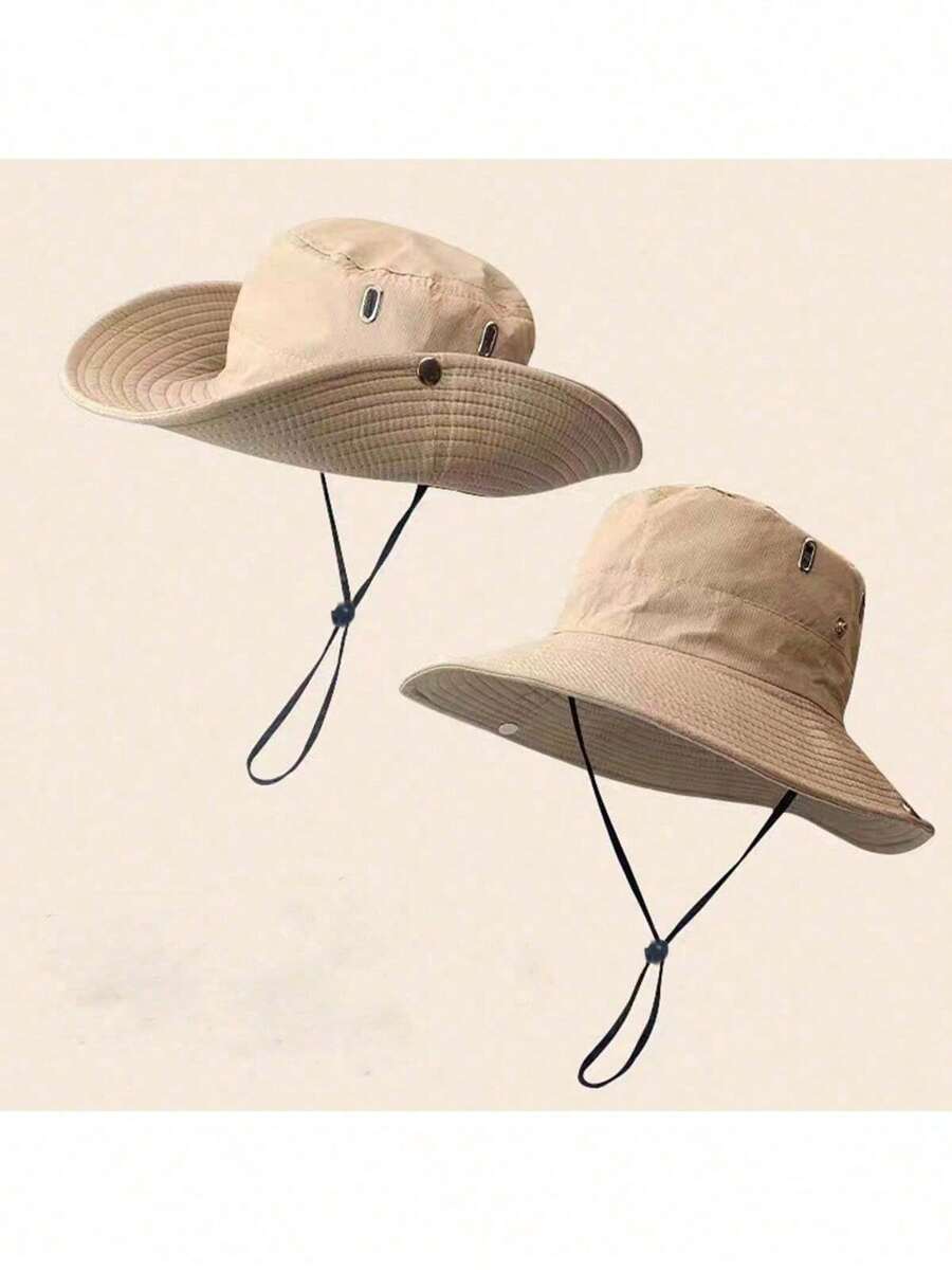 1pc Unisex Multi-Color Summer Outdoor Sun Hat, Breathable Sunscreen Bucket Hat, Cowboy Hat, Suitable For Hiking, Travel