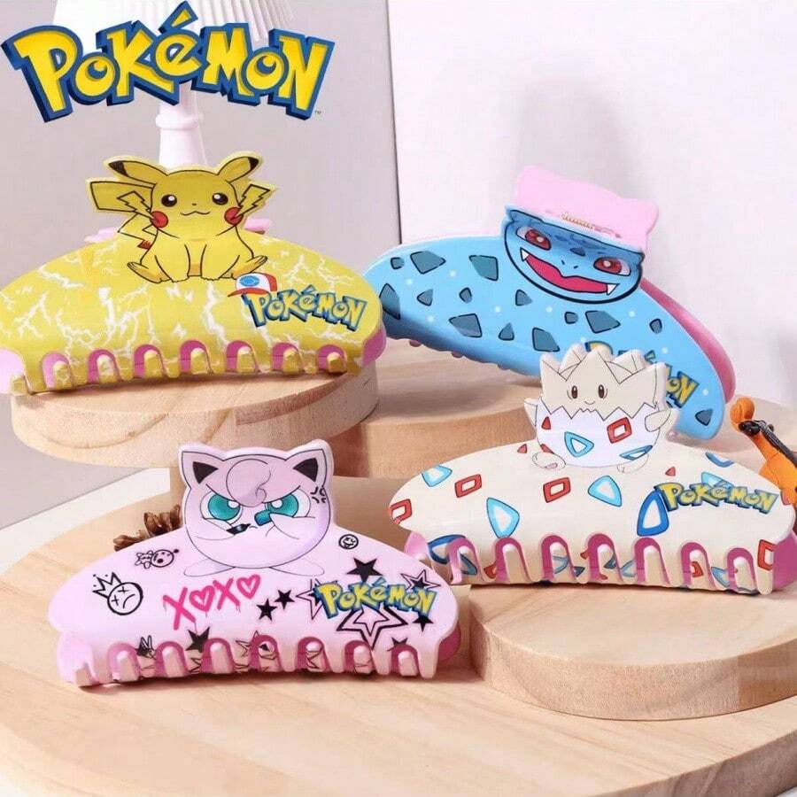 pokemon Pokémon - Pocket Monsters Haarklammern für Frauen, Cartoon Haarspangen, modische Frisuren für Mädchen, Krabbe Clips, elegante Haarzubehör für Frauen, Haarspangen, Kinnhaarklammern, Haarklammern