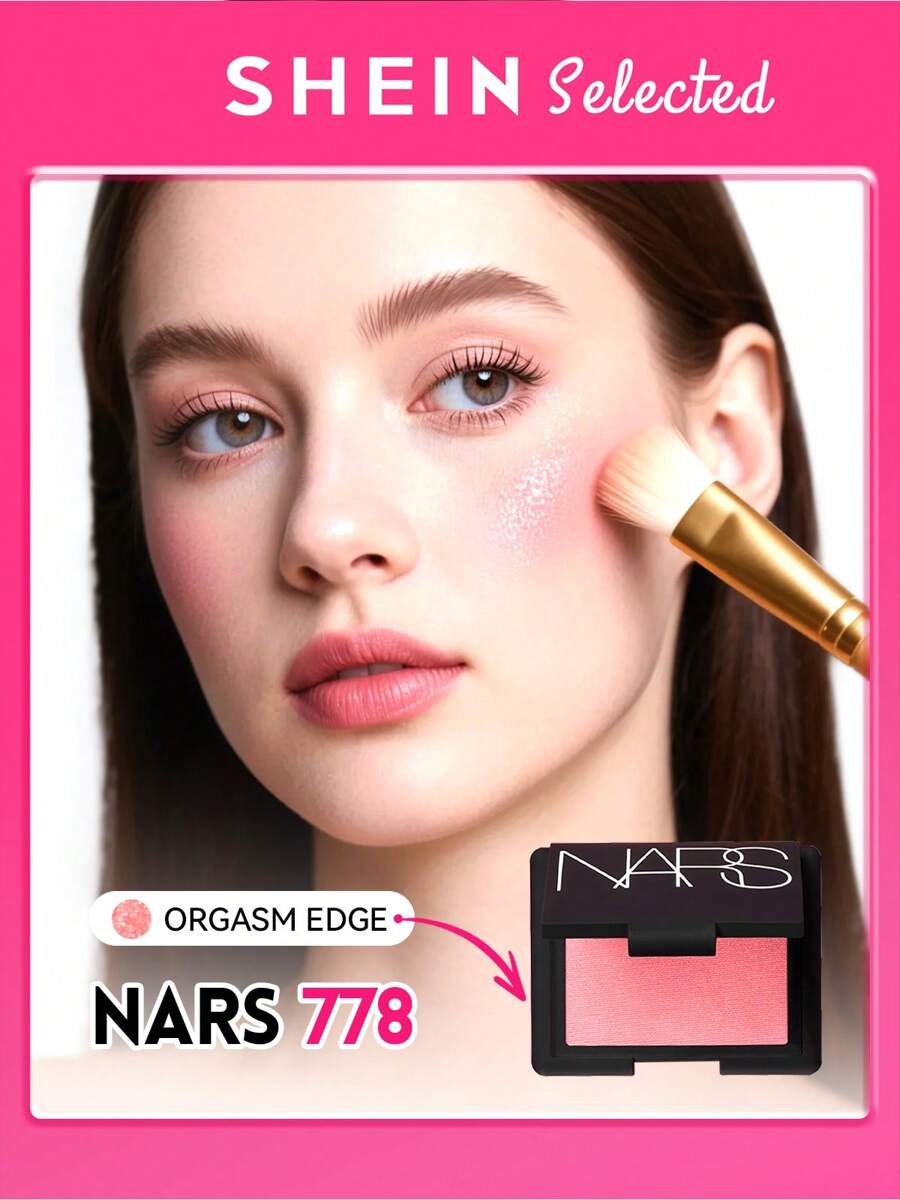 Nars Mini Powder Blush Orgasm, 16H Long-Wear & High-Impact Color 0.09oz / 2.5g - Orgasm