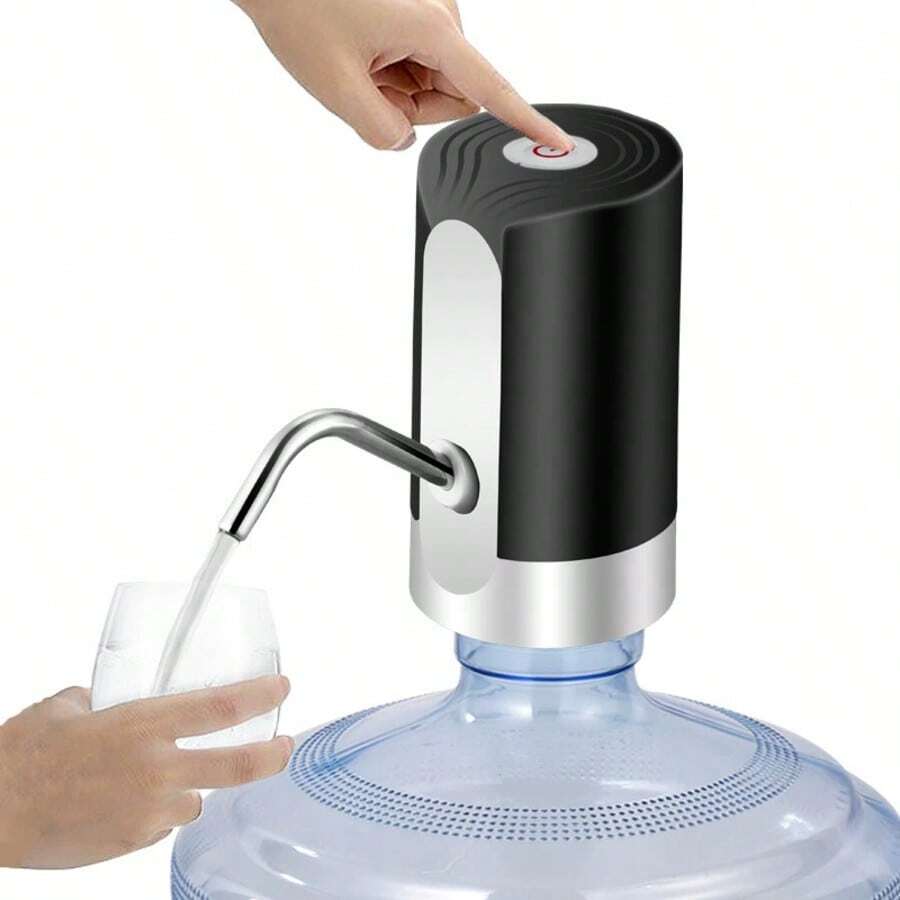1 Stück USB aufladbares elektrisches Wasserpumpgerät, kompaktes & elegantes Design, einfache Installation, bequem & praktisch, Ein-Klick-Bedienung, blau leuchtende Anzeige, USB-Ladeanschluss, eine vollständige Aufladung kann etwa 6 Eimer à 19 Liter Flaschenwasser pumpen, leistungsstarker Motor