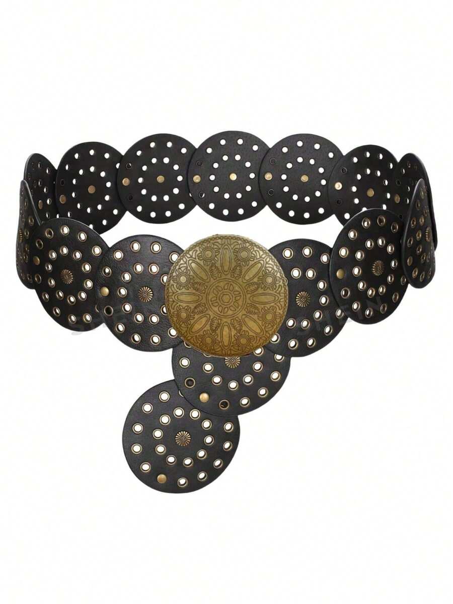 1 Peça Cinto Feminino de Couro PU Estilo Vintage Boêmio Retrô, Estilo Cowgirl Ocidental Retrô para Todas as Estações, Escola