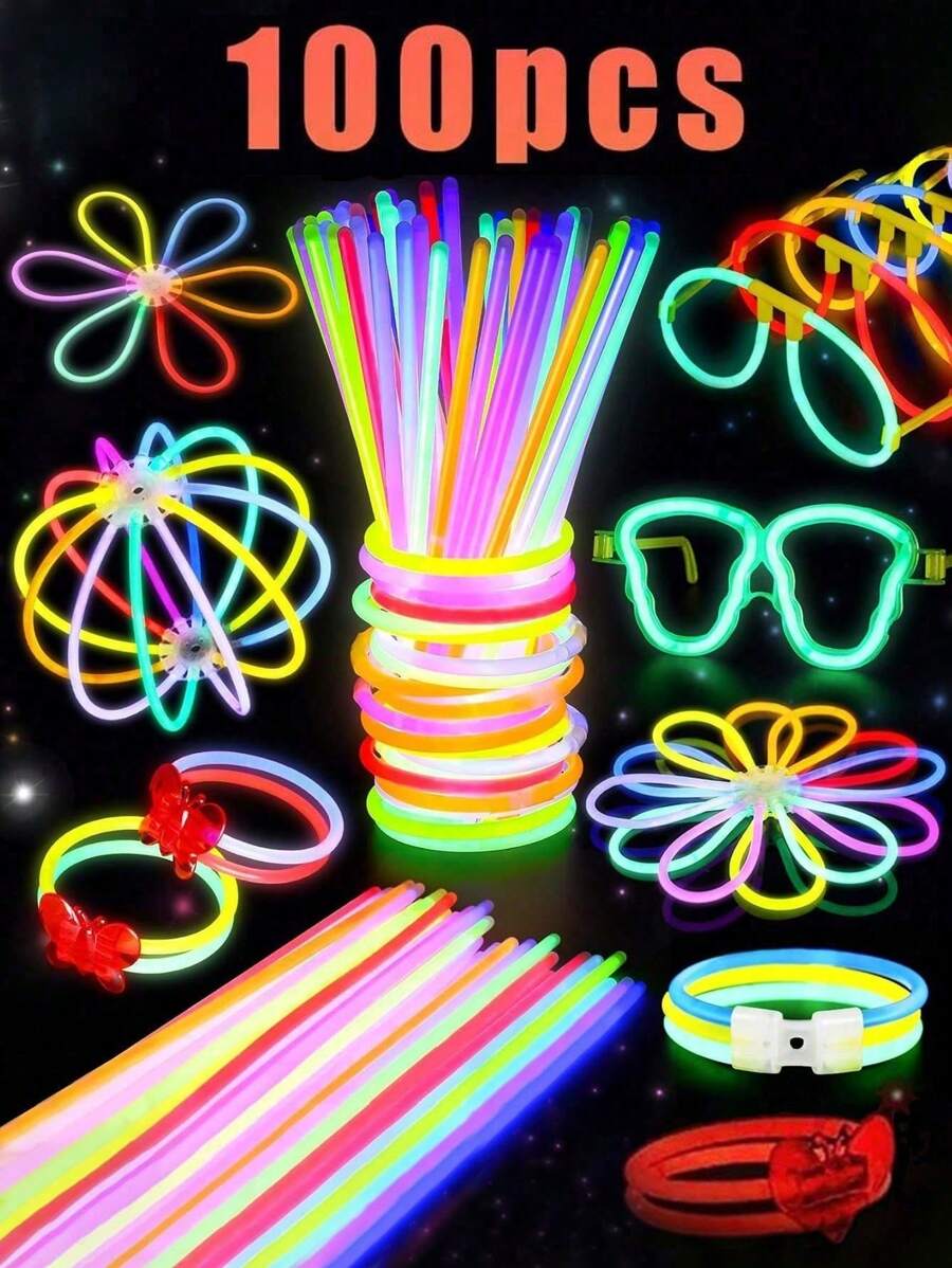 2pcs/20pcs/100pcs Multicolor Glow Sticks Party Glow Stick,Party Decorations, High Quality Super Aid Stick,Colorful Wedding Glow Stick,Continuous Glow For 8~12 Hours, Suitable For Parties, Concerts, Bars, Nightclubs, Glow Stick