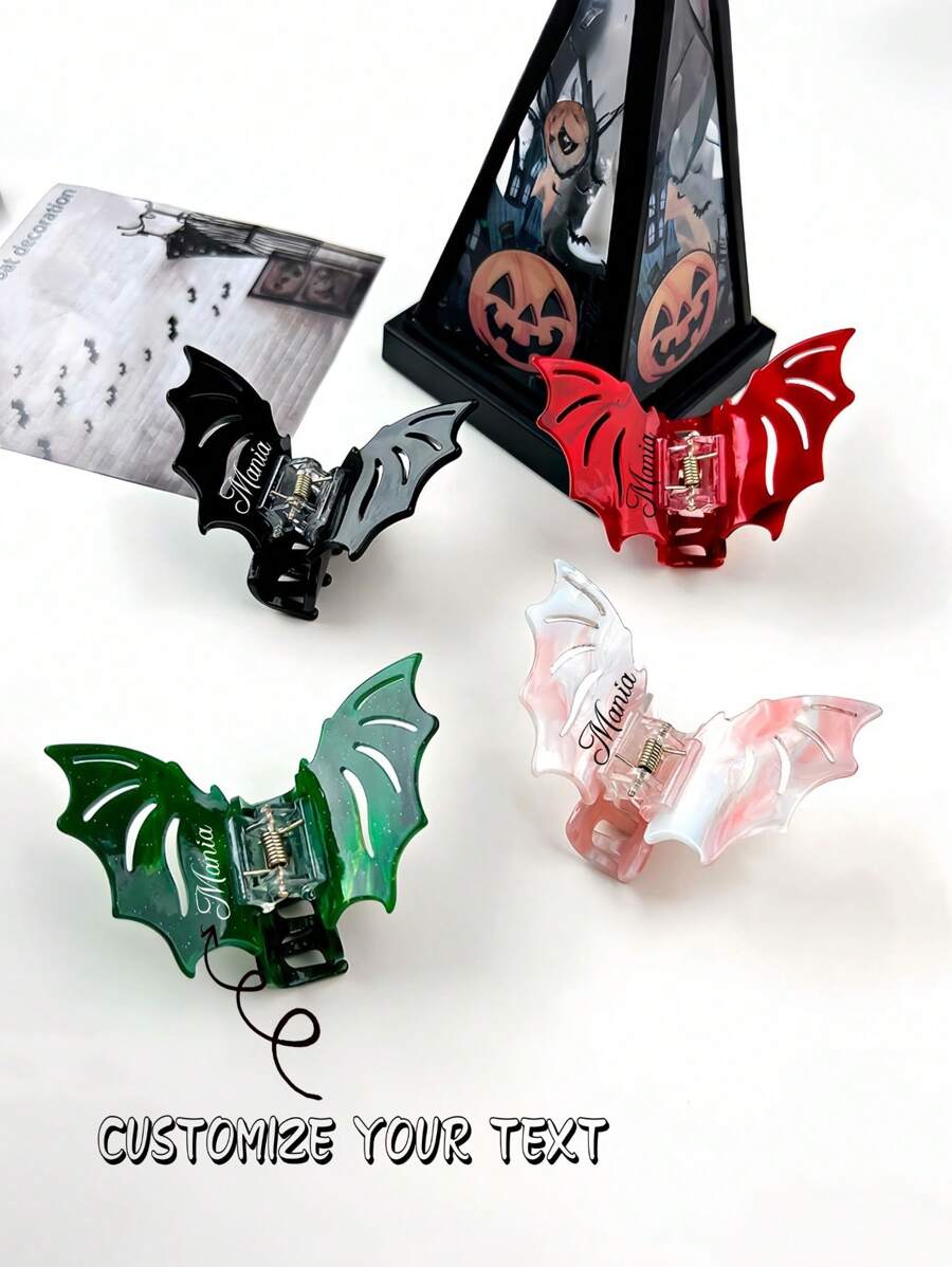 1 buc clemă de gheare de păr personalizată, clemă de gheare de liliac personalizată de Halloween, gheară de păr de animal amuzant, accesoriu de păr drăguț pentru coadă de cal, decorare de petrecere