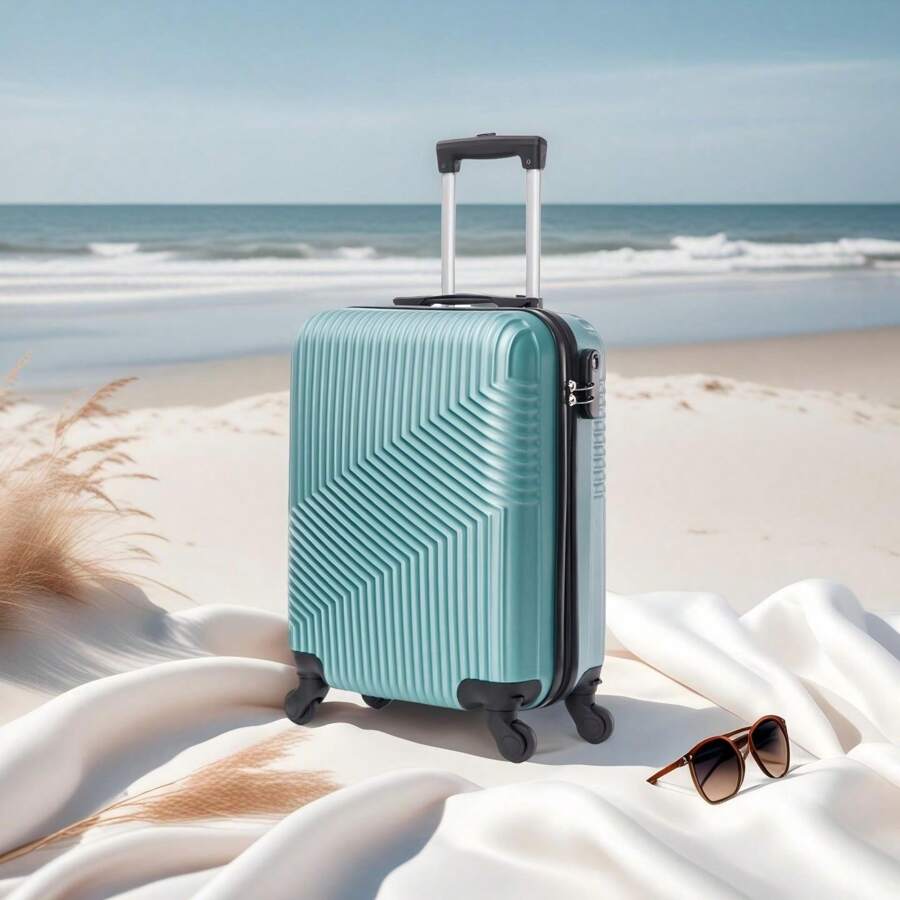 STARLEY-Maleta Avión Equipaje de Mano Viaje Cabina Trolley ABS Rígida 4 Ruedas Maleta de cabina rigida con asa telescopica 55x35x20CM Opción de Compra con Bolsa para Zapatos (Se Venden por Separado)