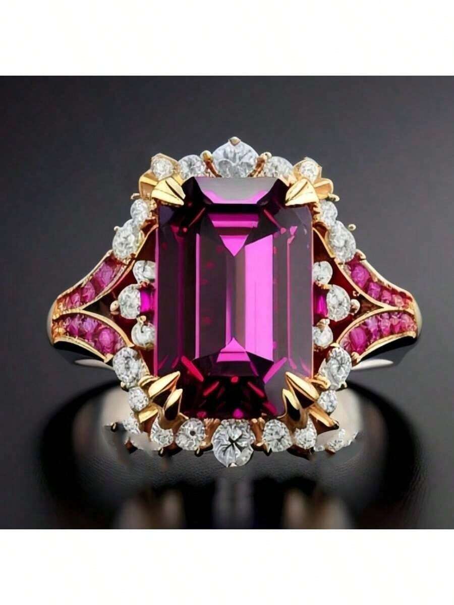 Modische Ringe mit funkelndem synthetischem Zubehör, geeignet für den täglichen Gebrauch von Frauen, elegante Damen-Hochzeits- und Verlobungsringe, unverzichtbarer Schmuck für Partys und Bankette