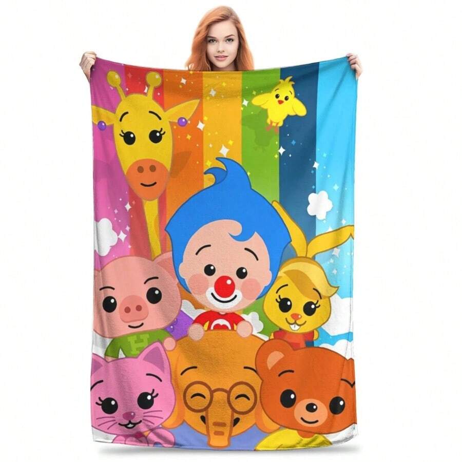 Clown Plims Blanket Cover Flannel Lightweight Thin Throw Blankets For Outdoor Travel Bedspread.Jpg