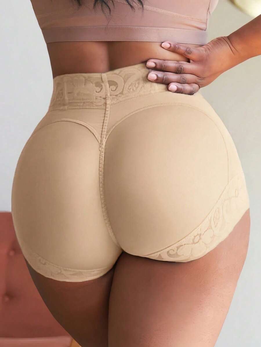 1 pieza Shorts moldeadores de mujer de cintura alta con control de barriga y levantamiento de glúteos, antideslizantes, aptos para uso diario y deportes