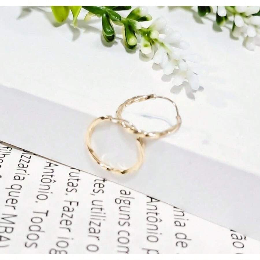 Brinco Argola Torcida Pequeno 1 cm Ouro 18k 750 Puro Original Infantil Menina Feminino Masculino Segundo Furo C Garantia