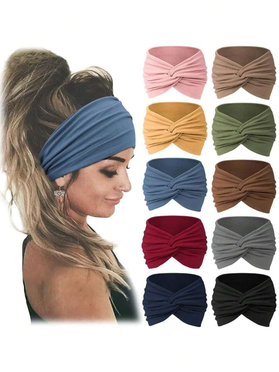 Bentițe de păr pentru femei, 4 buc, bentițe încrucișate pentru femei, culori solide, accesorii de păr versatile la modă, culori aleatorii, frumusețe și ocazii casual pentru bentițe de păr