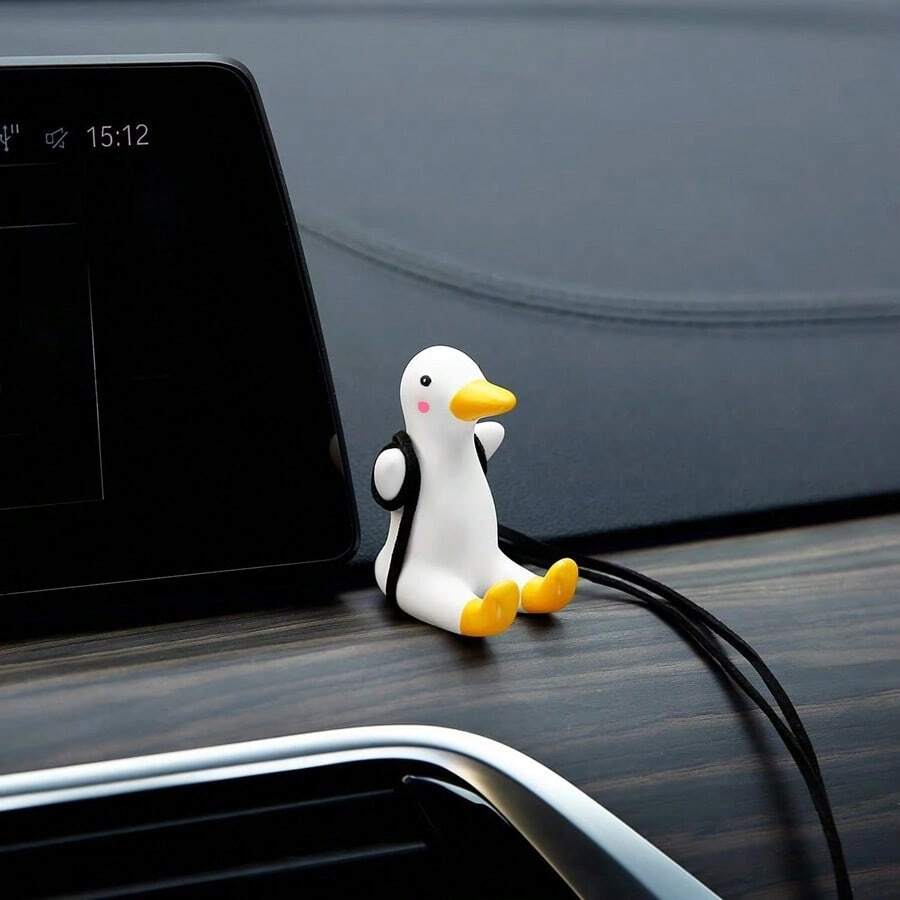 1 pieza Adorno colgante para auto con decoración de pato de dibujos animados