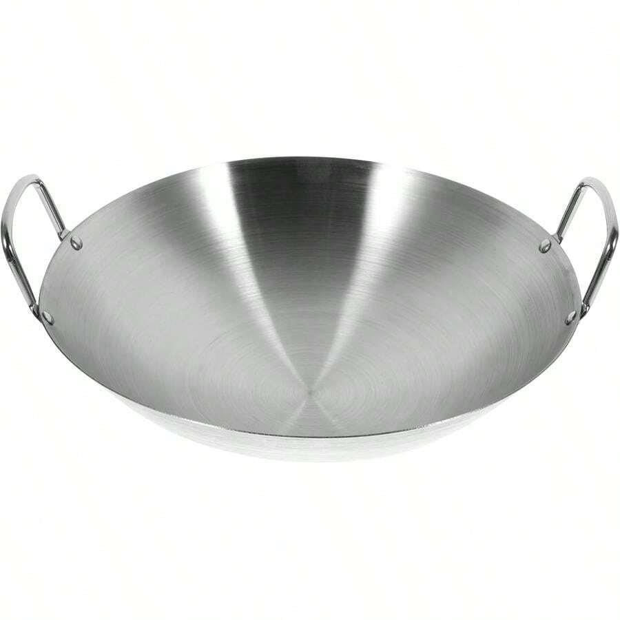 Stainless Steel Frying Pan 28Cm Round Bottom Wok For Frying Cooking &Amp; Grilling - Kitchen Cookware For Chinese Cuisine