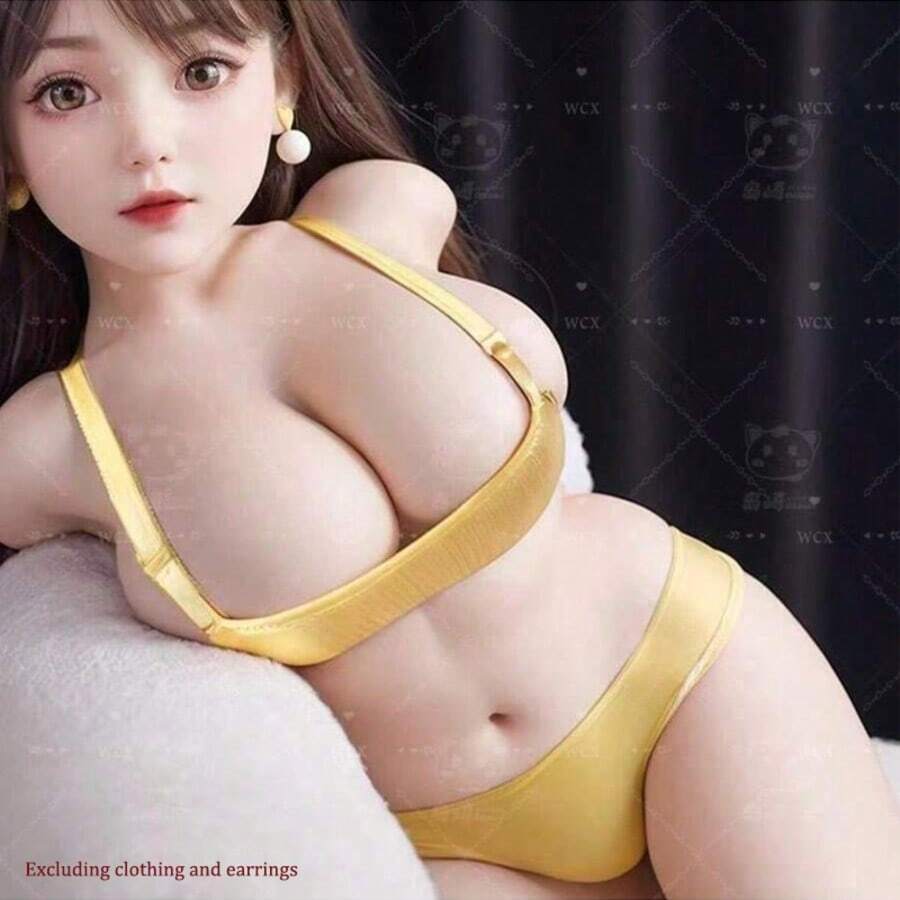 Muñeco sexual de silicona realista de 14 libras con senos grandes y ano, con vagina artificial insertable y gel suave en el interior, muy adecuado para adultos solteros (sin ropa)