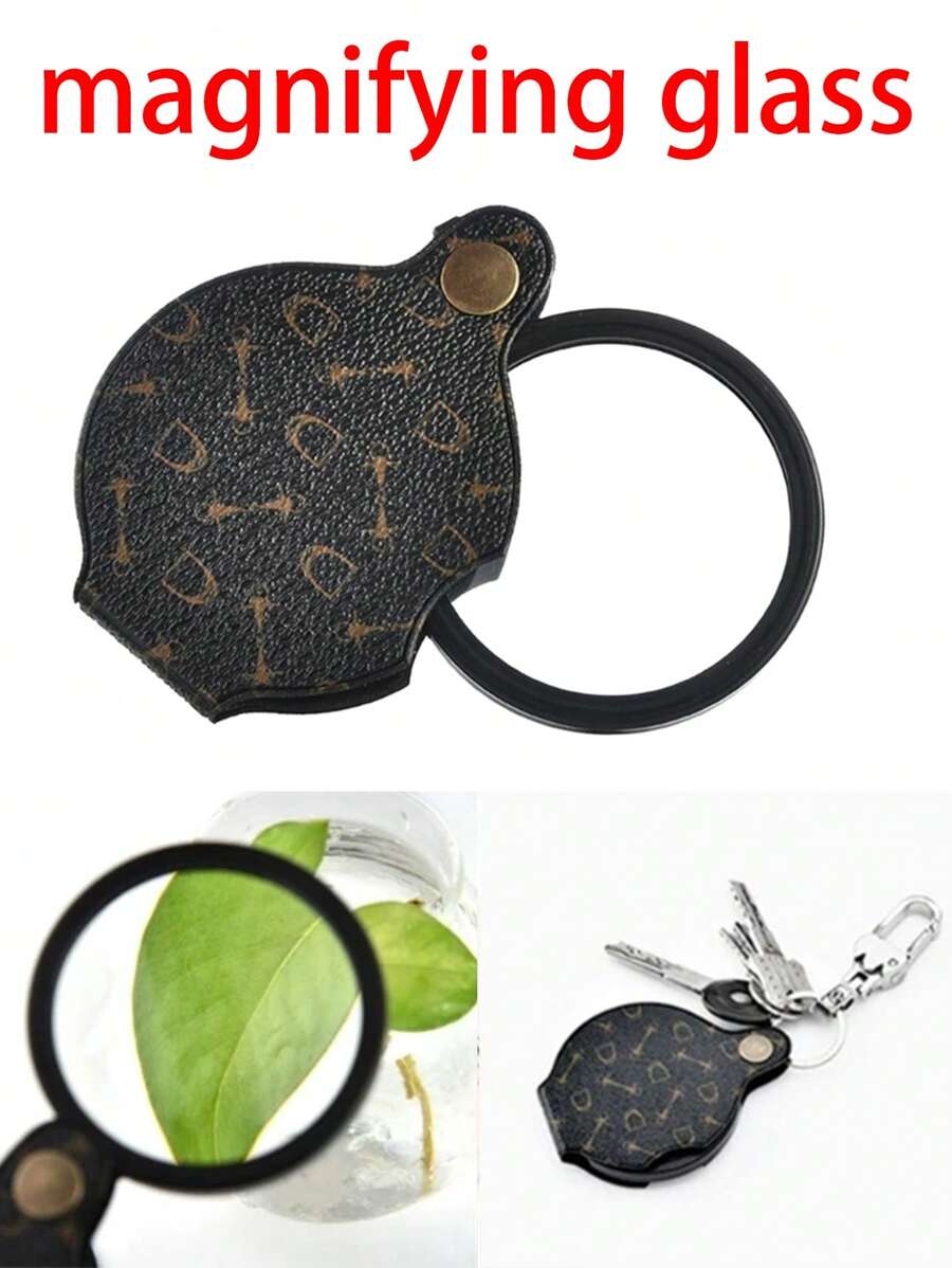 1 Stück tragbare Handlupe, faltbare Taschenlupe, Schmuck Lupe, Schmuckbetrachtung faltbare Lupe, Handglas-Linse, Taschenjuwelier Lupe, Lupe, Lupe Durchmesser, tragbare faltbare Handlupe, Leder Lesebrille, Schmuckbetrachtungs-Lupe
