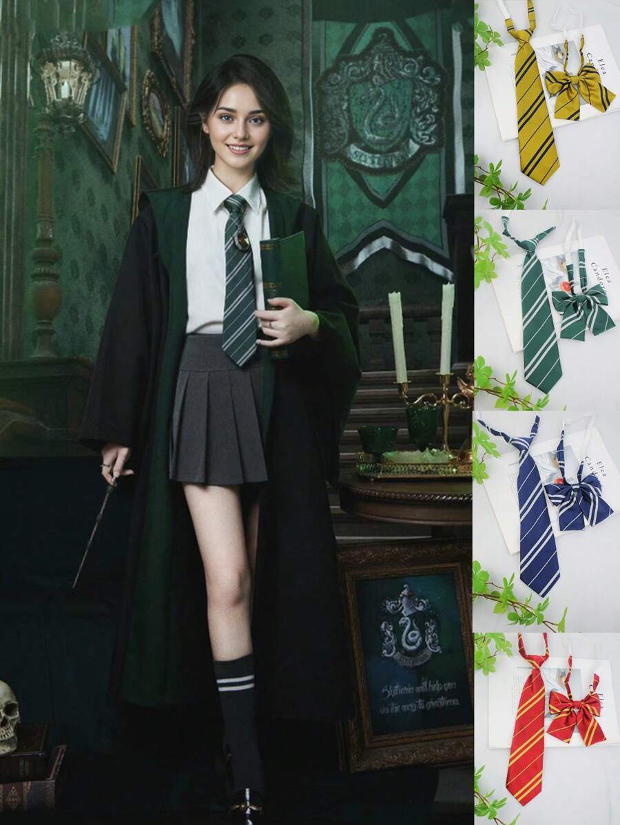 Um Conjunto de Gravatas e Gravatas Borboleta Fashionáveis e Personalizadas para Meninos e Meninas, Uniformes Escolares, Cosplay, Uso Casual Diário, Roupas de Festa, Gravatas, Gravatas Borboleta