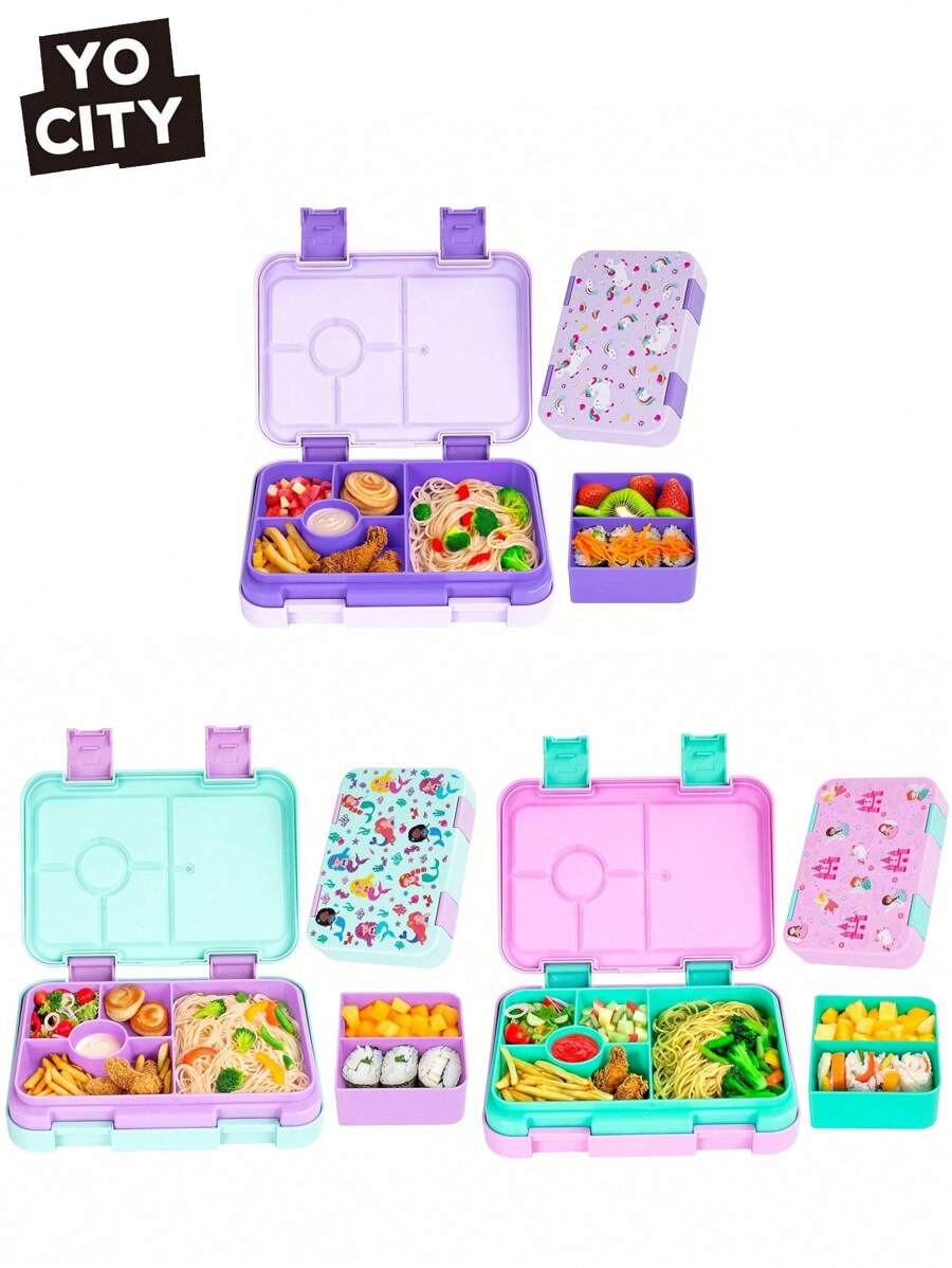 Yocity 1 pieza Fiambrera, Fiambrera dividida, Caja Bento desmontable, Caja de merienda robusta, para picnic, para cantina, organizadores y almacenamiento de cocina, accesorios de cocina - Caja Bento desmontable, adecuada para trabajo y viajes, útiles escolares