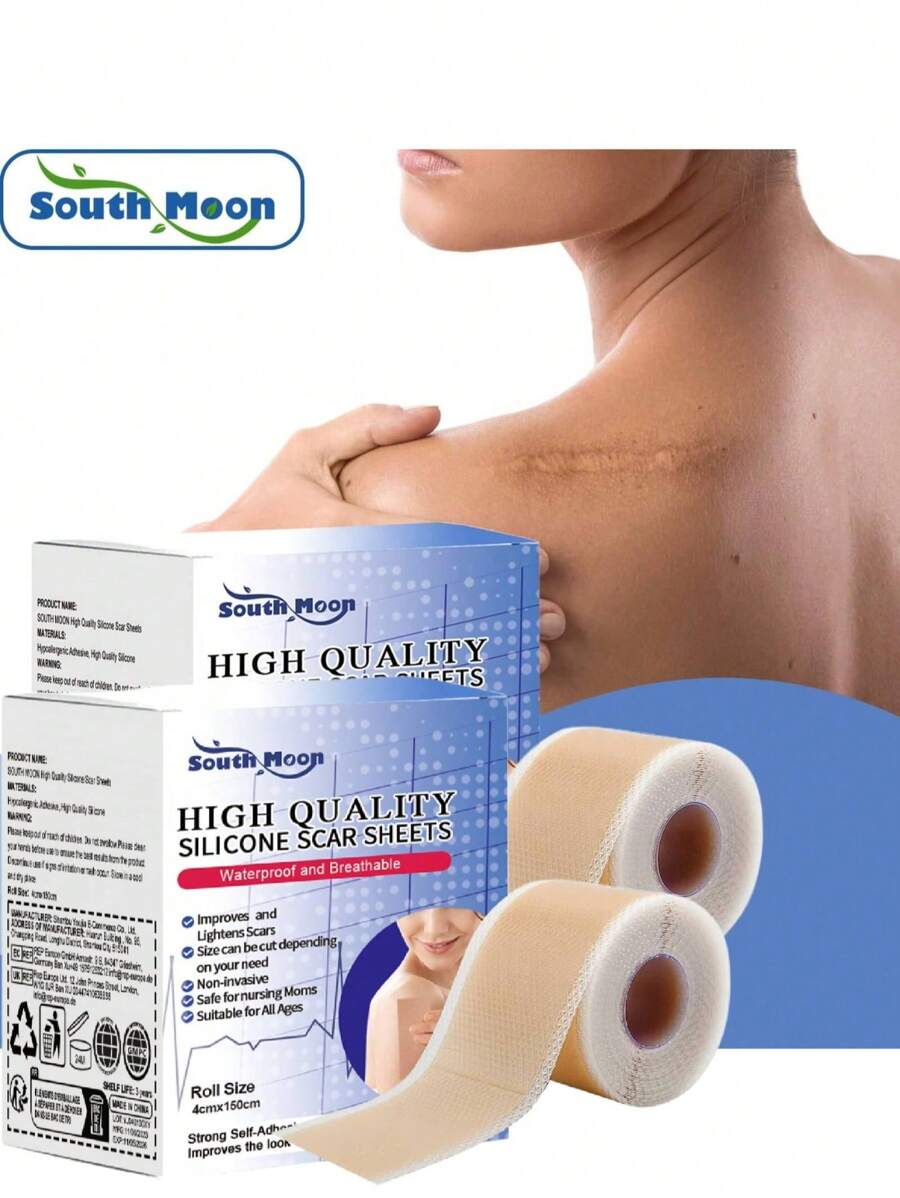 4 x 150cm Remendo de Silicone para Cicatrizes - Amaciar e Desvanecer Cicatrizes, Reduzir Vermelhidão, Folha Descartável de 12 Horas para Cicatrizes de Cesária/Cirurgia (Fácil Aplicação)
