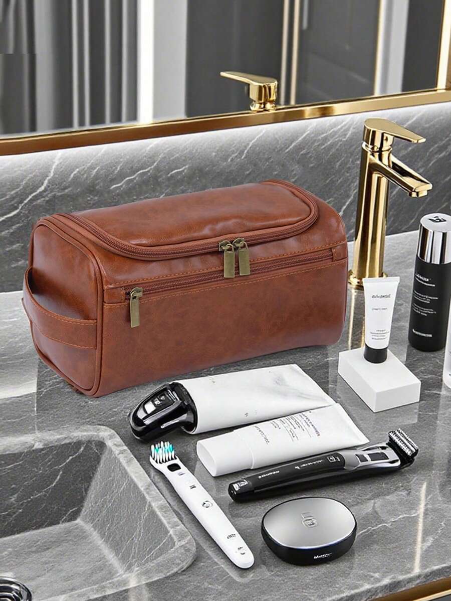1 Unisex Hanging Travel Organization Bag, This Lightweight And Compact Men's Toiletry Bag With A Sturdy Handle Makes It Easy To Carry And Fits Perfectly In Your Suitcase Or Backpack. Large And Durable Shaving Bag With Plenty Of Capacity - For Personal Care And Hygiene Essentials