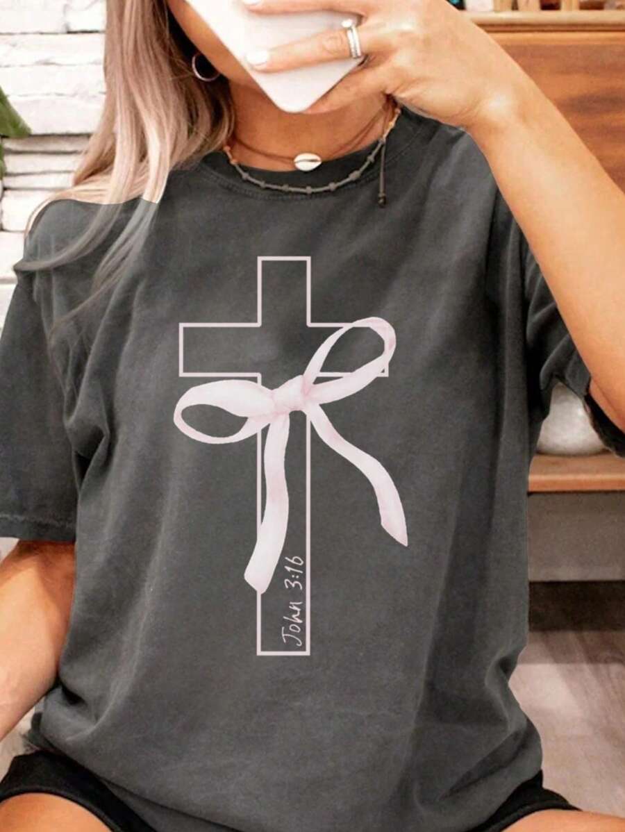 1pc Tween Girl Casual Graphic Print Crew Neck Short Sleeve T-Shirt, Summer Student - Artistic Design Tee Inspiring Imagination & Self-Expression