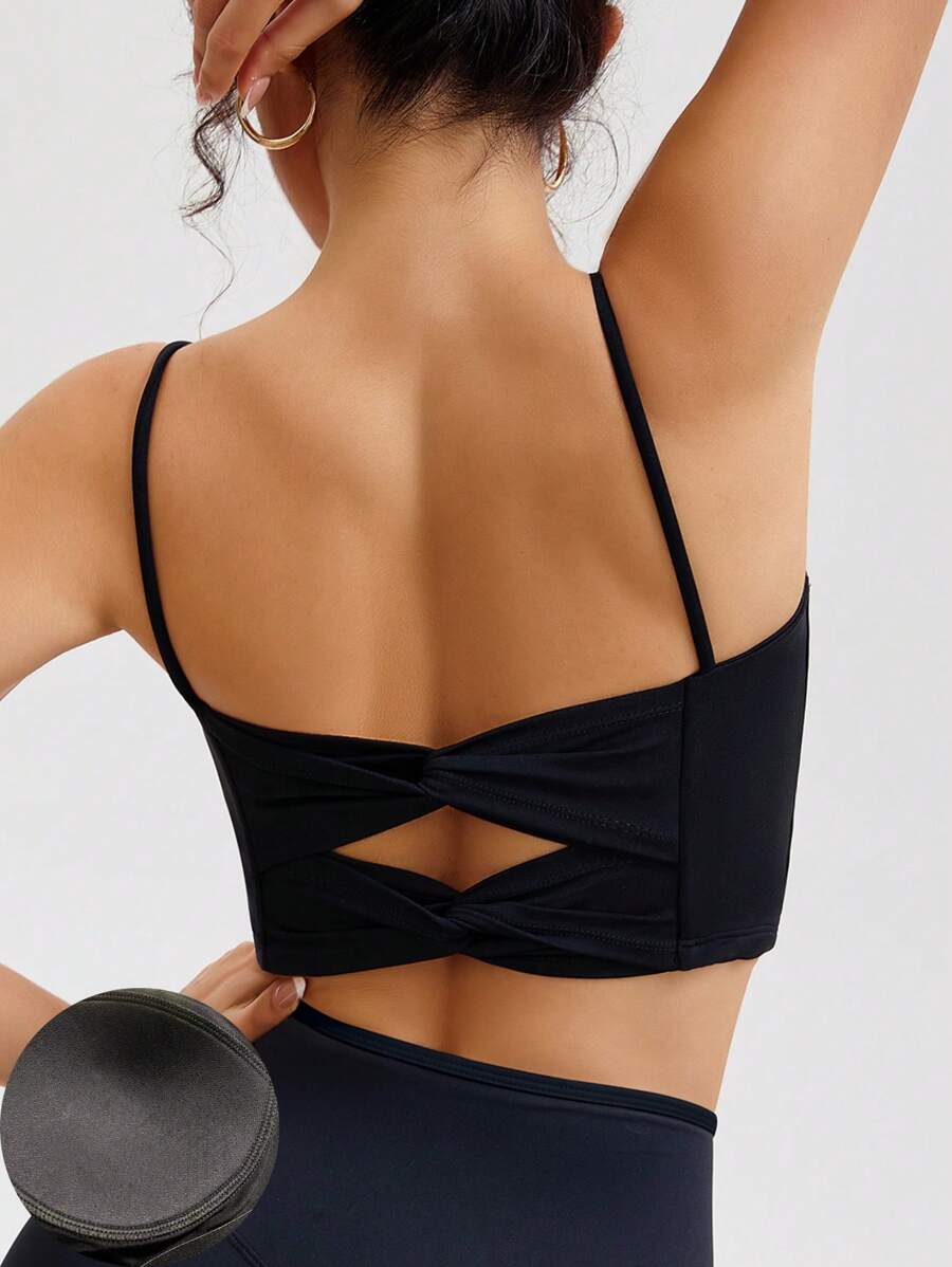 Sutiã Esportivo, Tops Twisted Sexy, Camiseta Esportiva Macia de Yoga, Camiseta Cropped de Treino, Regata