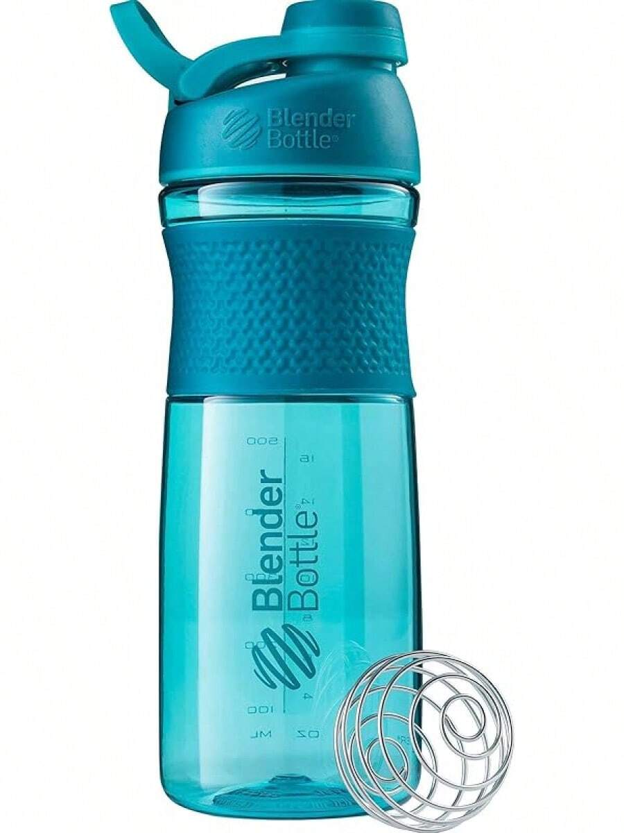 Botella mezcladora SportMixer BlenderBottle para batidos de proteínas y pre-entrenamiento, 20 onzas, negro