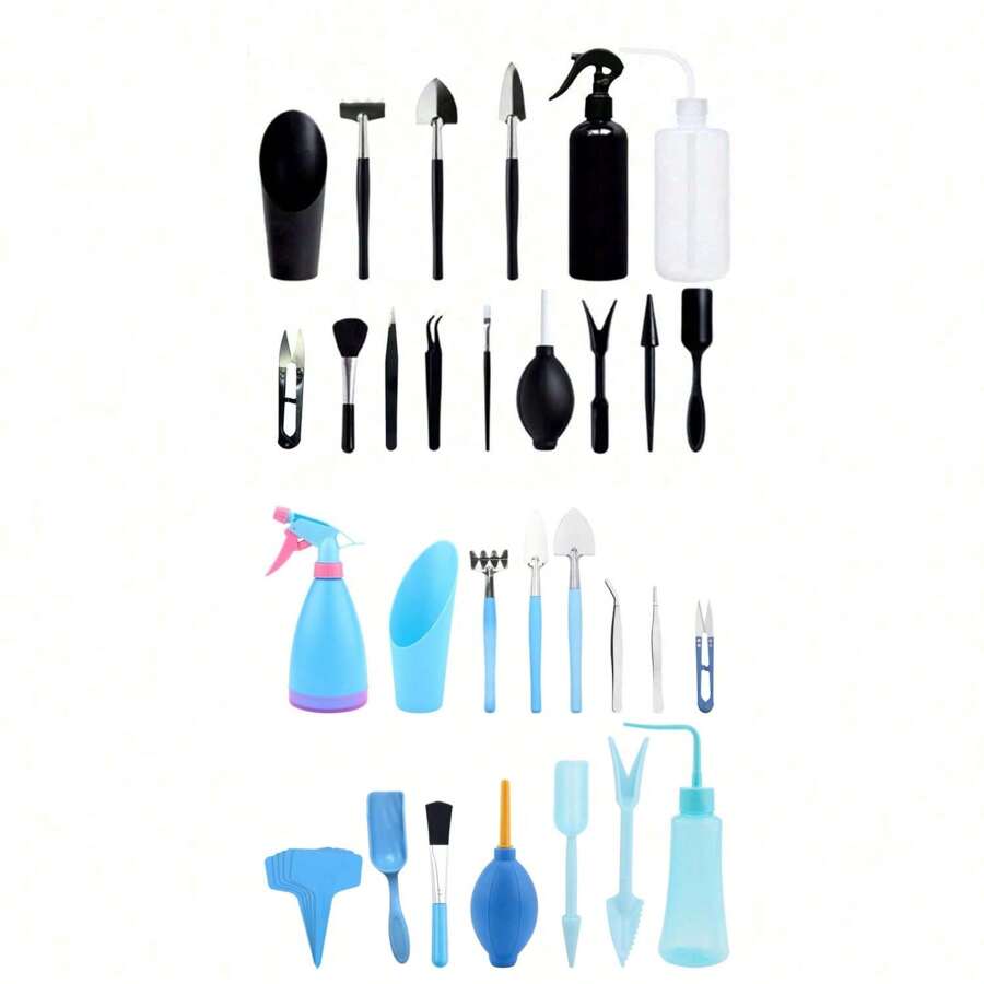 Succulent Plants Tools,15Pcs Mini Garden Tools Set Mini Garden Hand Transplanting Succulent Tools Gardening Hand Tools Indoor Miniature Fairy Garden Plant Care Potting,Cactus Kit